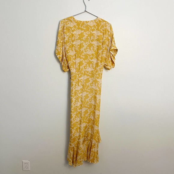 & Other Stories Wrap Yellow Summer Maxi Dress 6 - Picture 3 of 5